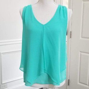 Blu Pepper Layered Aqua Sleeveless Top Size Medium